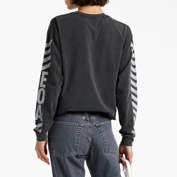 SER.O.YA Danny printed stretch cotton jersey top gray Long Sleeve Tee NWOT XS - Picture 3 of 11